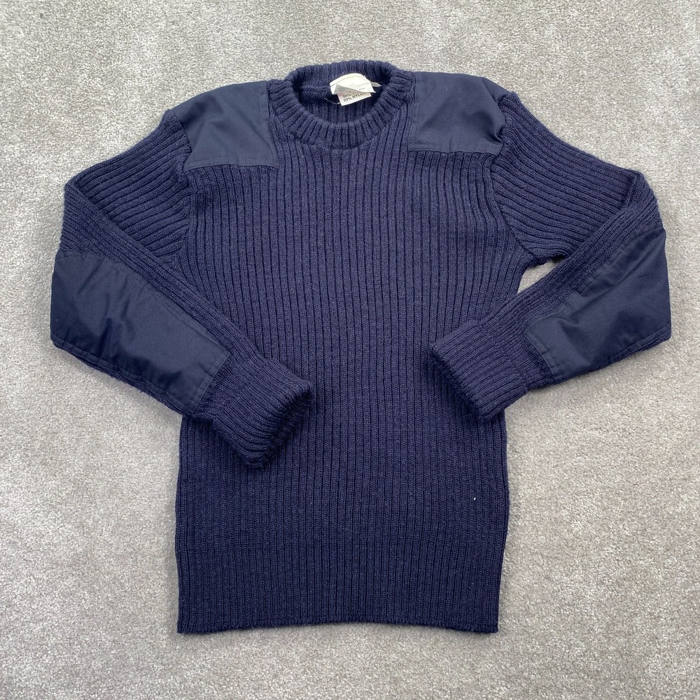Brigade Quartermasters Men's Wool Crew Neck Pullover Sweater Size XL Navy Blue